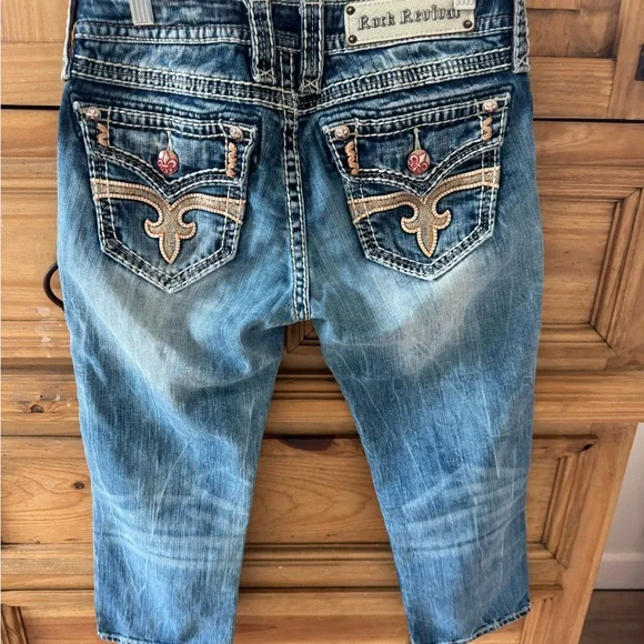 Rock Revival jeans size 27 Angie Capri beautiful detailing. SALE PRICE - Picture 2 of 11